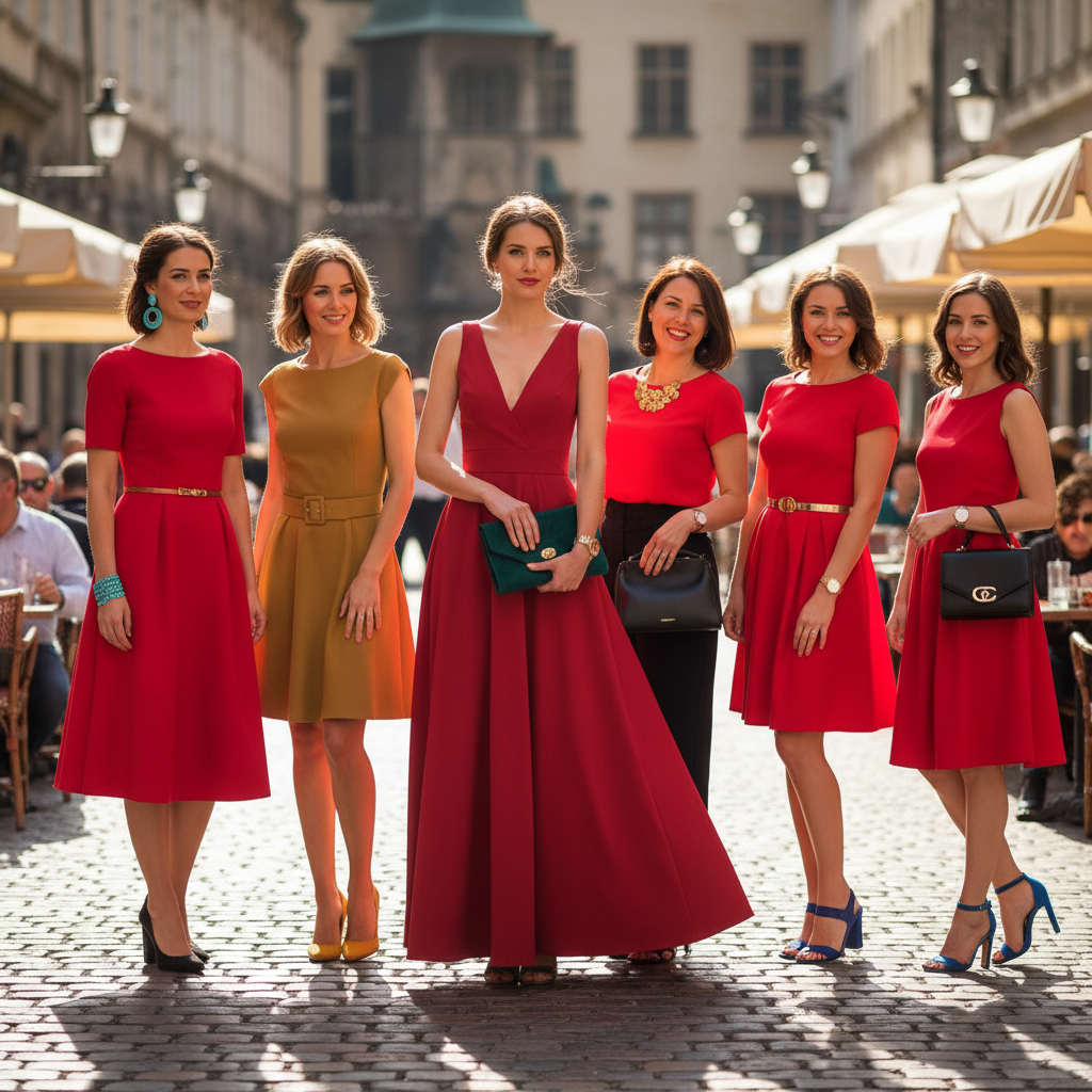 Top 7 culori ideale pentru accesorii care completează o rochie roșie