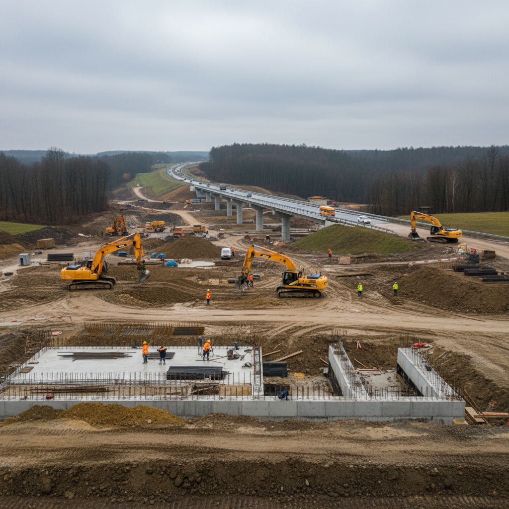 VIDEO. Lucrările continuă pe mai multe fronturi pe șantierul Margina – Holdea, în ciuda vremii